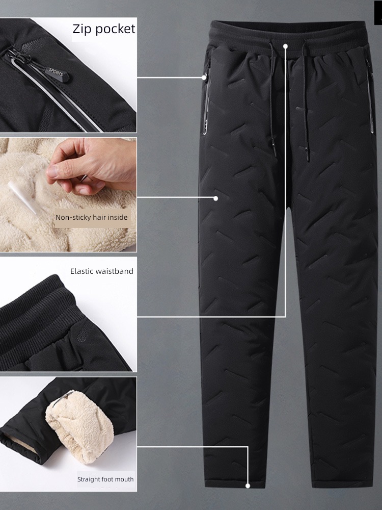 keep warm Plush thickening waterproof leisure time motion trousers