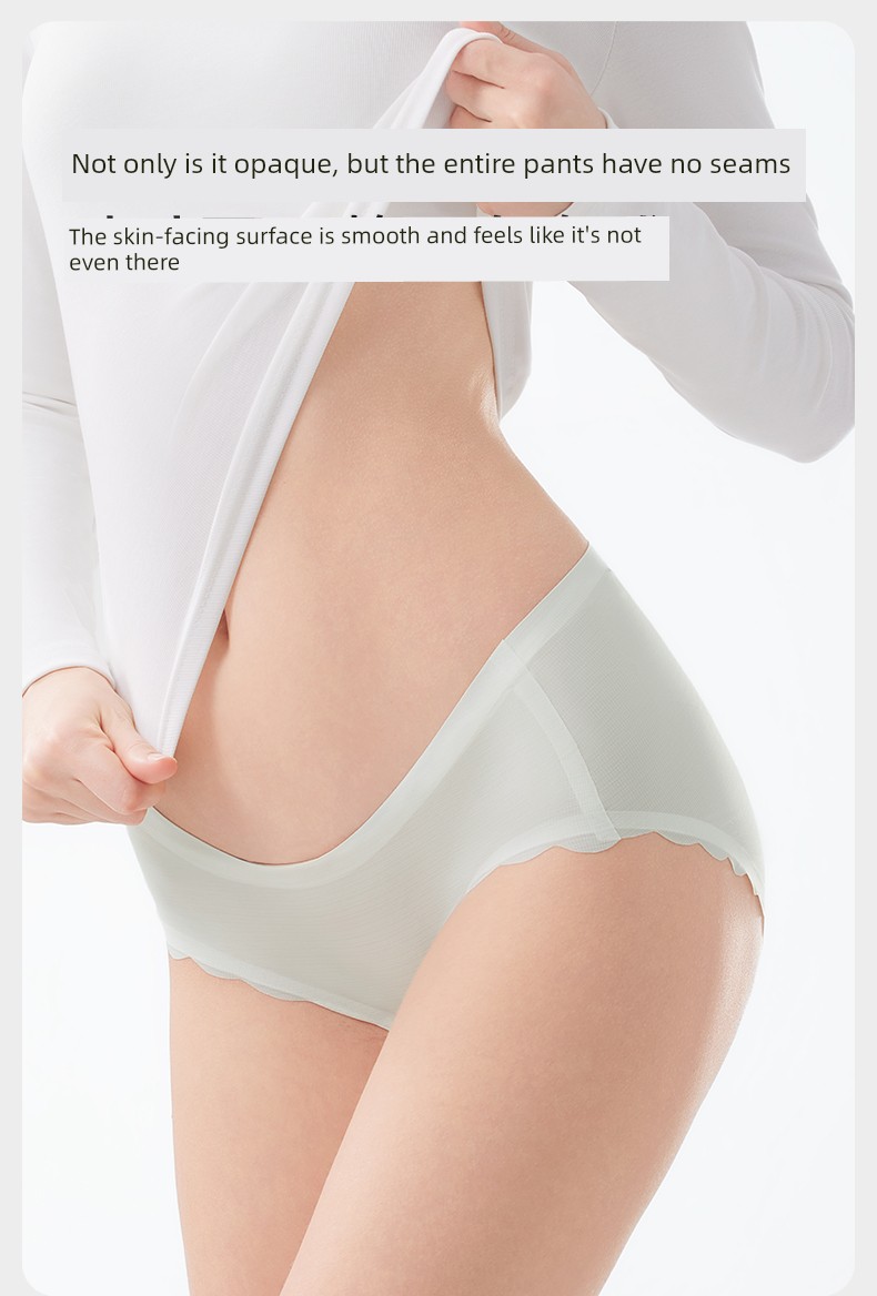 October Crystal Maternity Underwear Invisible Low-Waist Antibacterial Postpartum Lightweight Breathable Ice Silk Pants for Early, Mid, and Late Pregnancy — 7