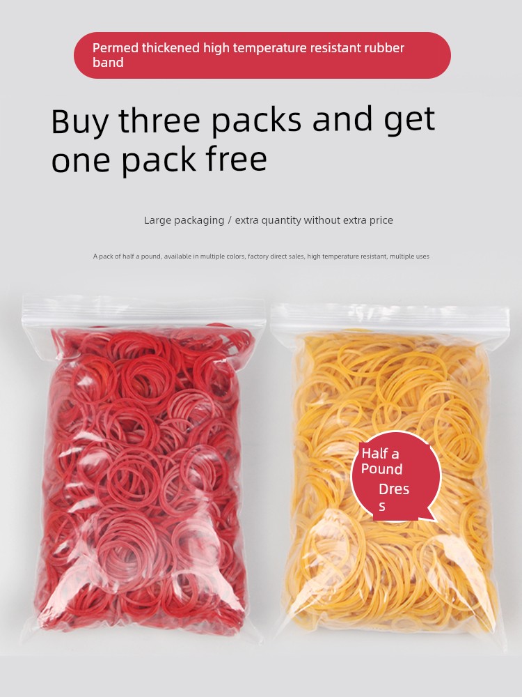 Heat-Resistant Hair Elastics for Digital Perm, Thickened, High-Temperature Resistant, Cold Perm, Rubber Bands for Tying Money and Bundling Vegetables