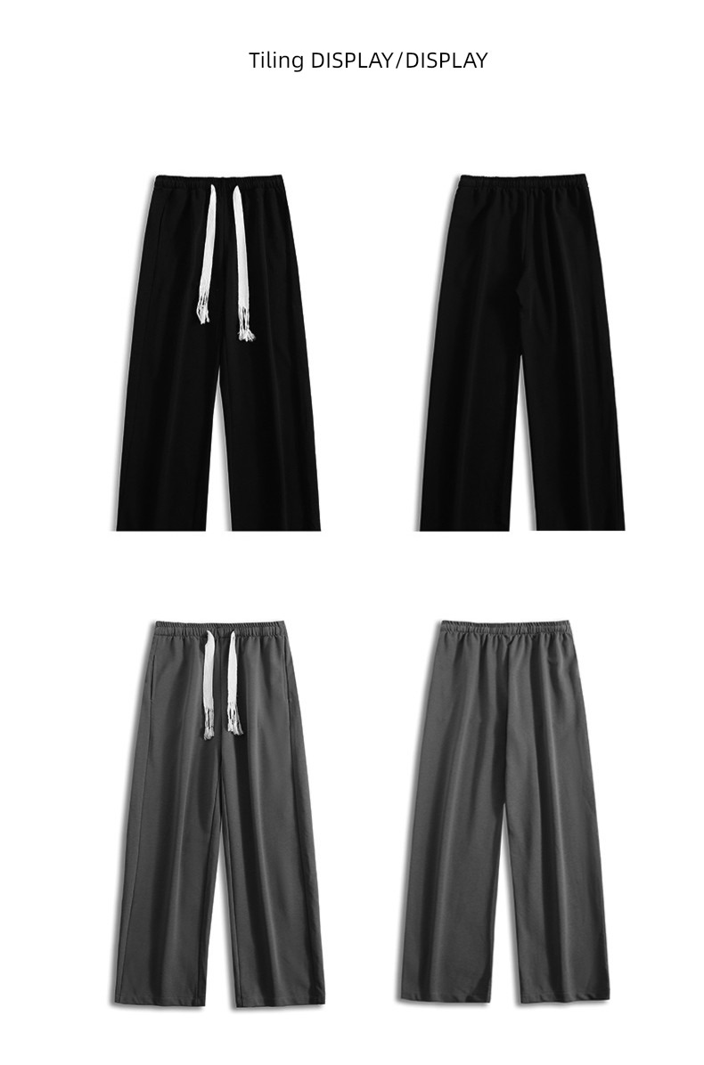 Retro Simple leisure street Broad leg Sagging sensation sweatpants