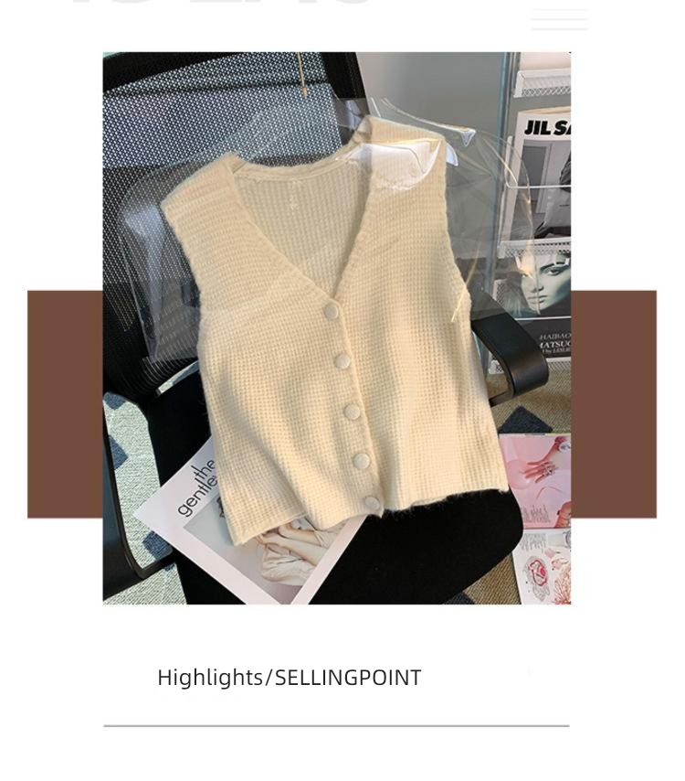 V-collar Women Cardigan spring and autumn winter sweater Vest