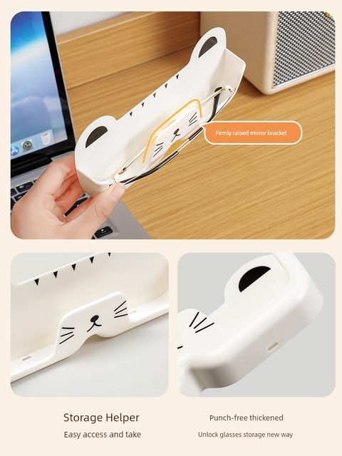 Glasses storage box without punching wall hanging on the bedside anti-pressure wall myopia glasses sunglasses display stand