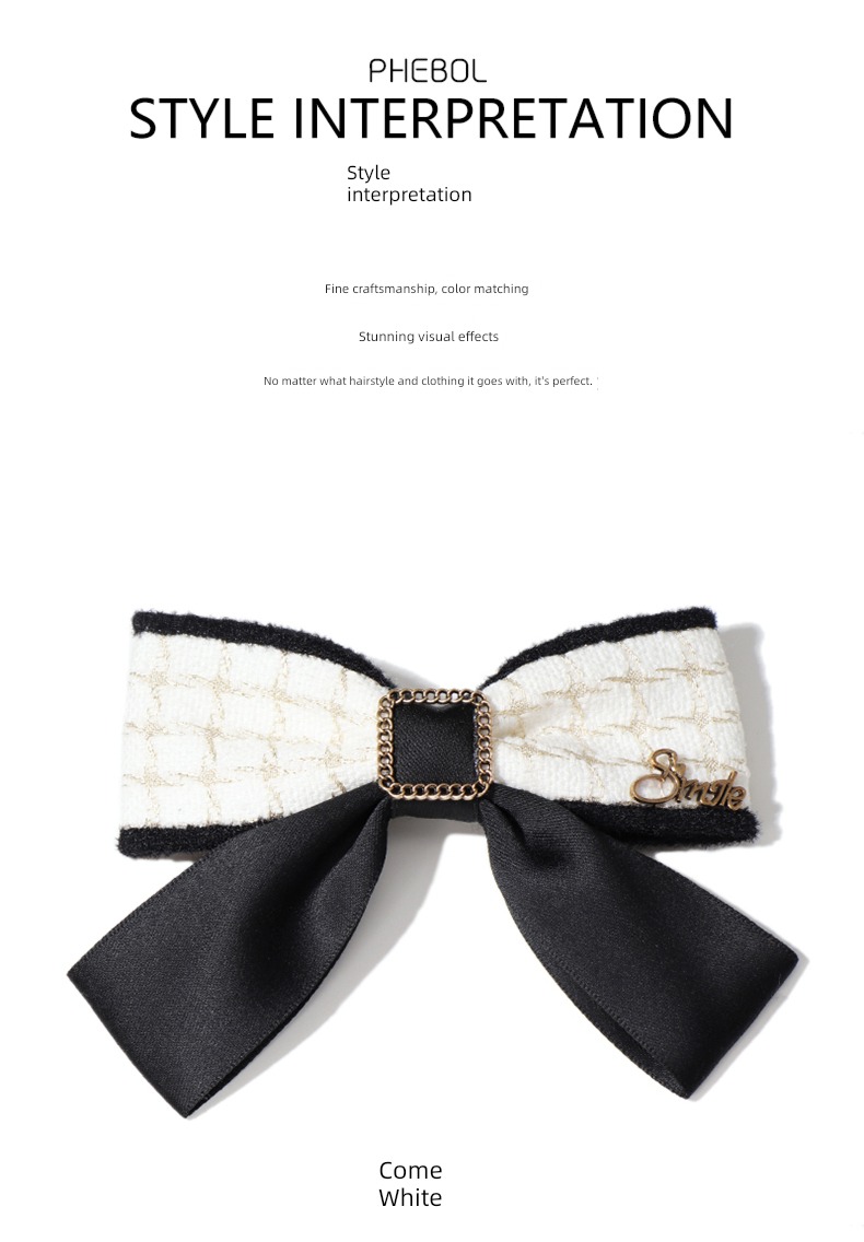 Little fragrance Autumn and winter new pattern Top clamp Hair clip bow