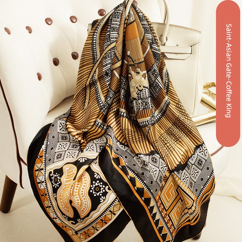 new pattern winter Foreign style blackish green female To Mom Large square towel