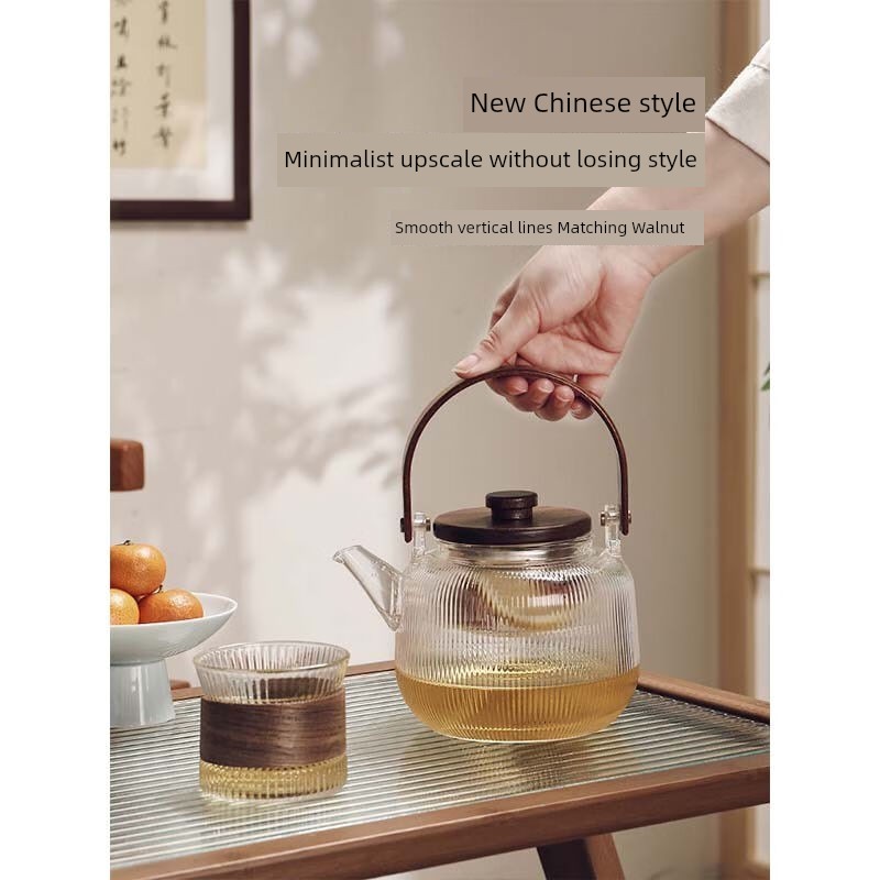 Nuolikes Glass Scented Teapot Tea Cup Suit Candle Heating Afternoon Tea Set Tea-Boiling Stove Bubble Fruit Tea Beauty
