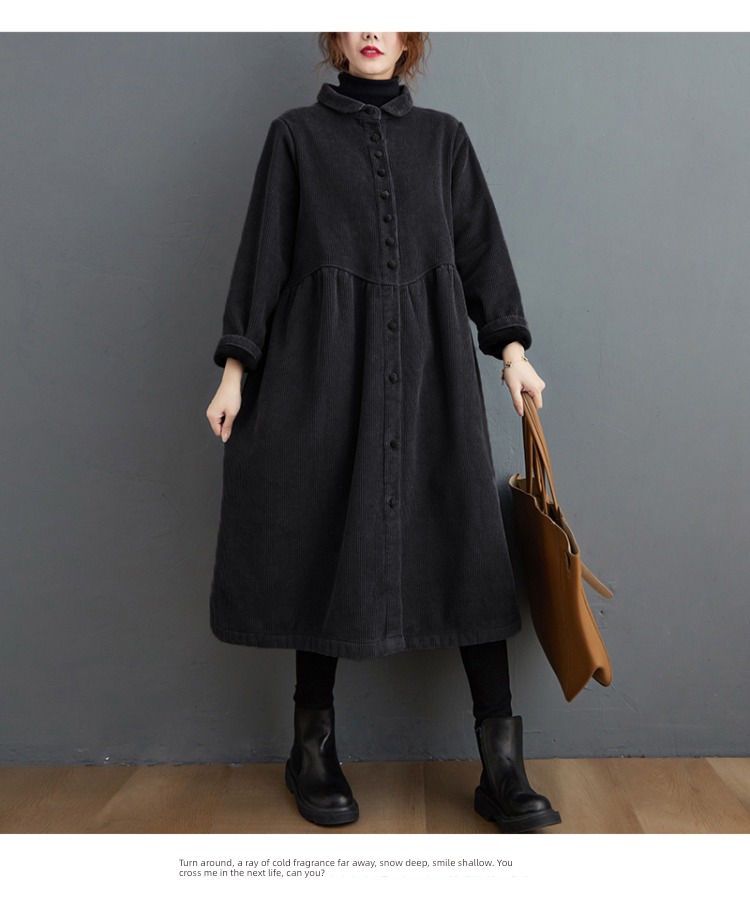 corduroy thickening easy leisure time Cardigan loose coat Windbreaker