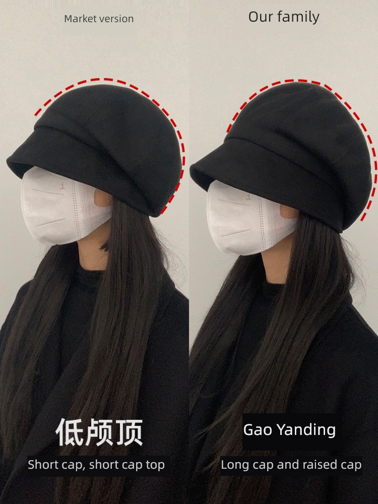 female Big head circumference winter face without makeup Show a small face Hot money Hat