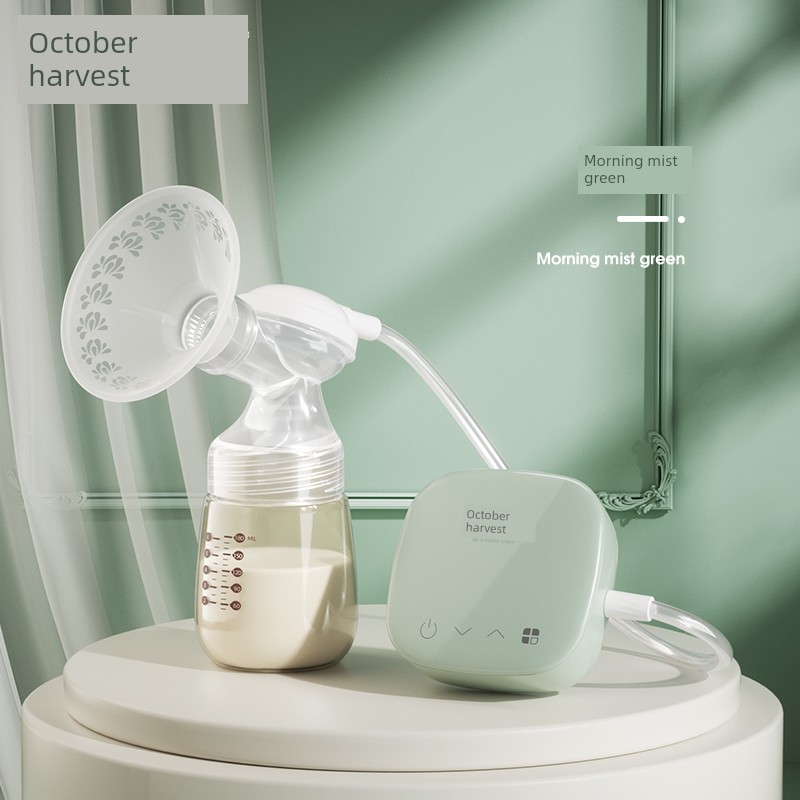 October Crystal Electric Breast Pump with Micro-Vibration Massage, Fully Automatic, Painless, Single-Side Breast Milk Extractor, Adjustable Frequency, — 2