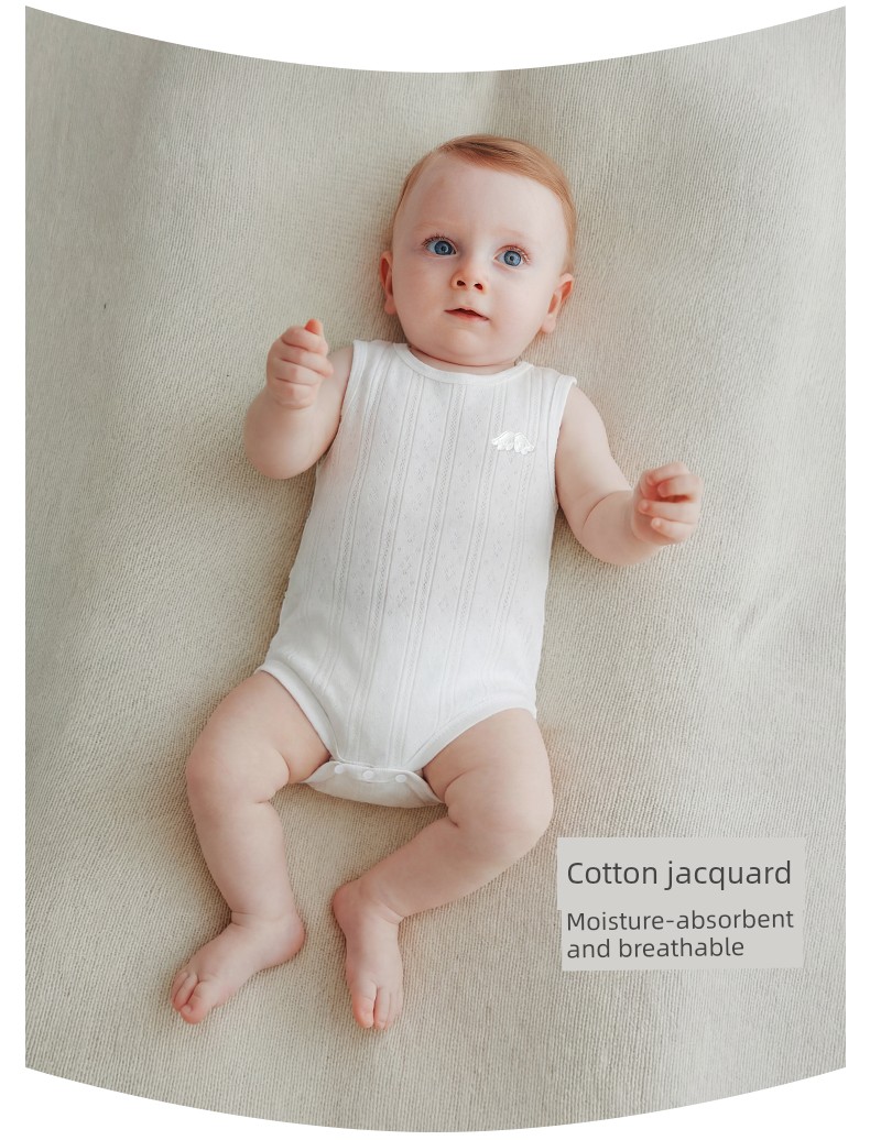 Baby Vest Romper Summer Thin Sleeveless Unisex Baby Triangle Romper Pure Cotton Newborn Onesie — 5