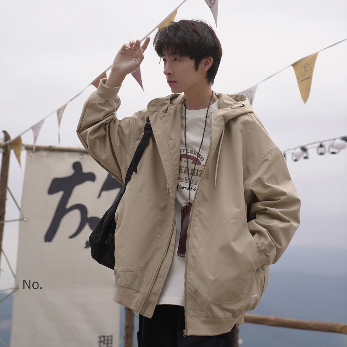 spring Jiming line Hooded Juvenile sense man Jacket
