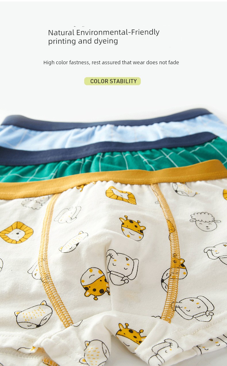 Children's Cotton Boxer Briefs for Boys, Kids' Shorts, Boys' Underwear, Toddler Boys' Four-Corner Briefs, Class A, Thin — 2