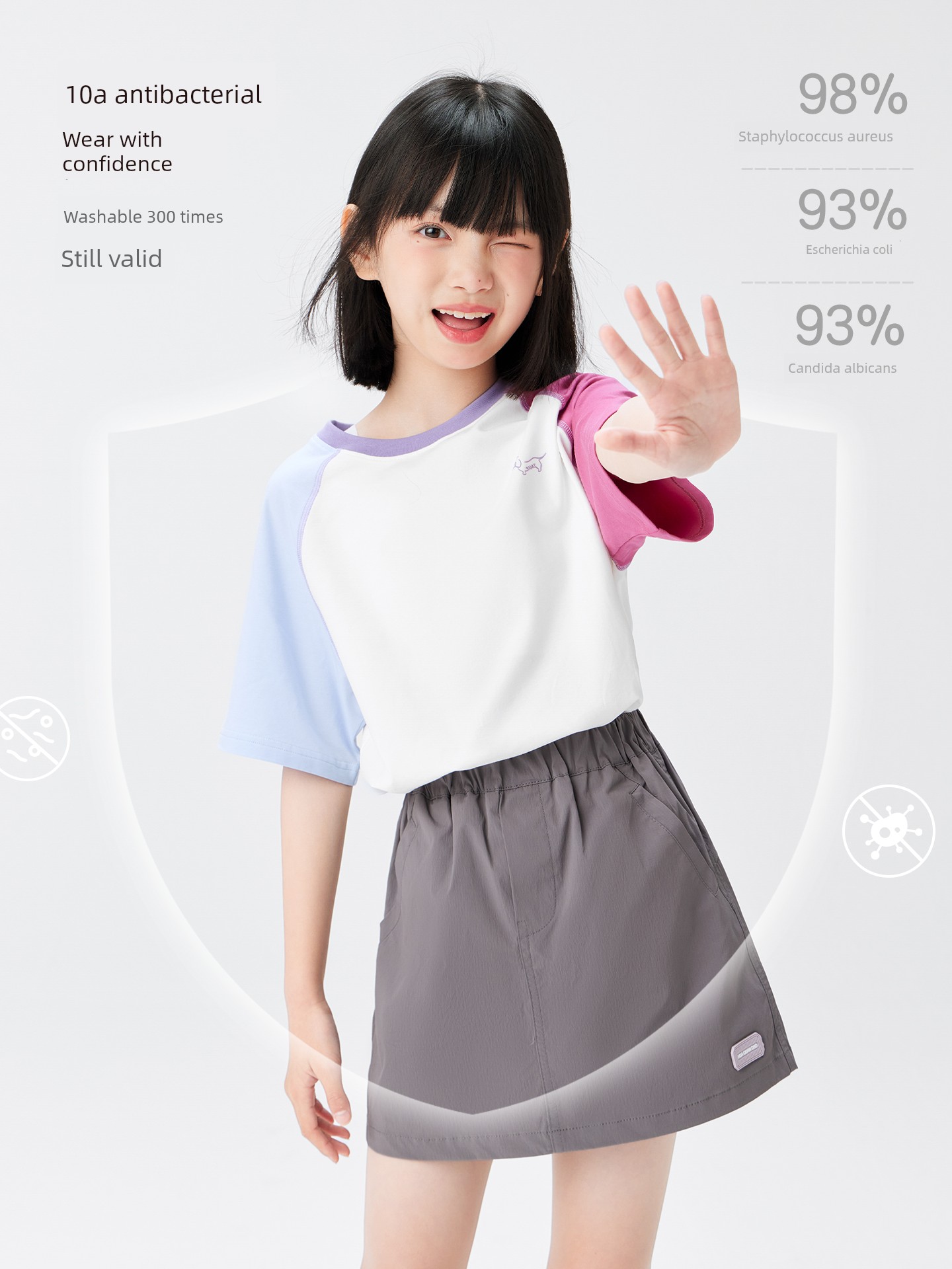 Zuoxi Children's Clothing Girls' Short Sleeve T-Shirt Summer Class a Top 2026 New Model for Girls and Older Children Cool Ice T-Shirt — 2