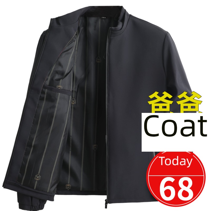 Hooded Windbreak waterproof removable grandpa winter clothes loose coat
