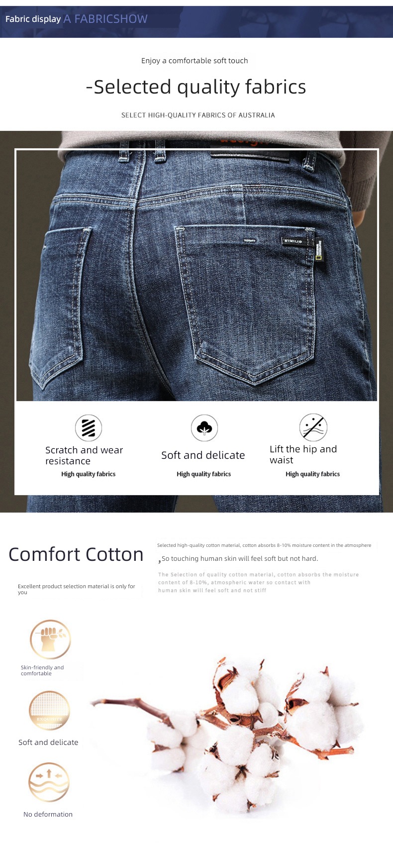 Romon Straight cylinder Self-cultivation autumn Korean version trend Jeans