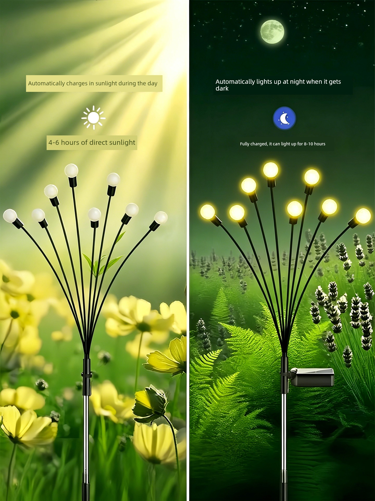 Solar Lamp Outdoor Lamp Firefly Lamp Garden Lamp House Atmosphere Garden Layout Decorative Lamp Waterproof Lawn Lamp