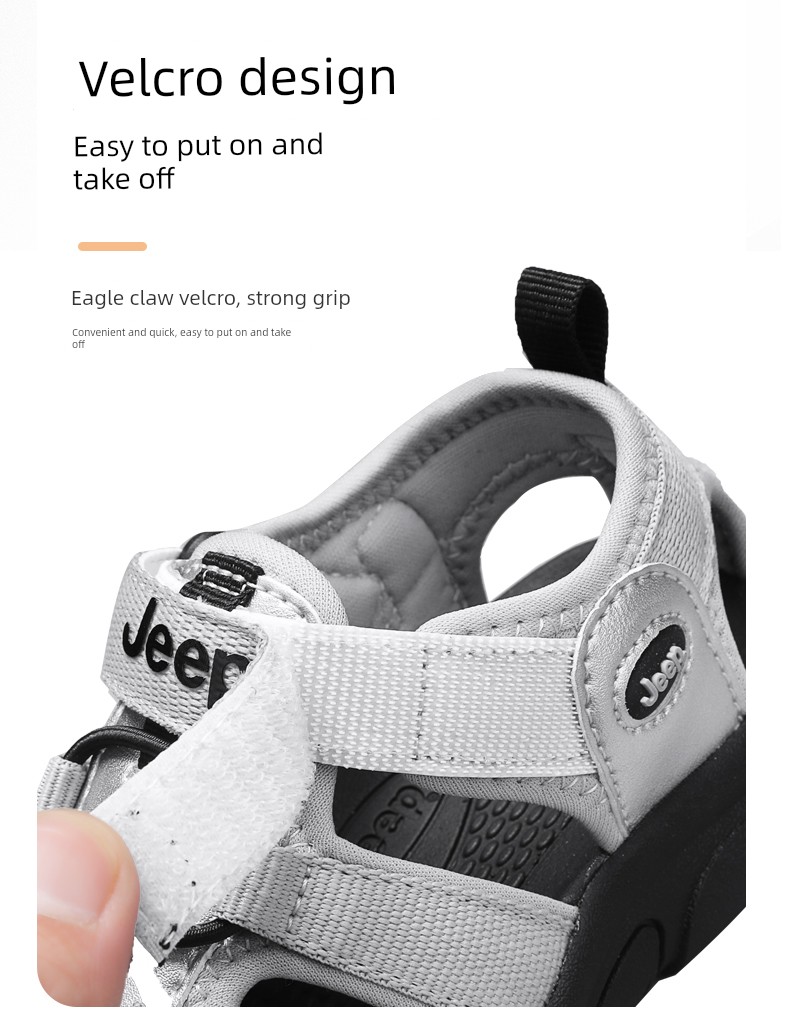 Jeep Boys' Sandals Closed-Toe Water Shoes Summer 2026 New Non-Slip Outdoor Beach Shoes Water-Resistant Children's Shoes — 15