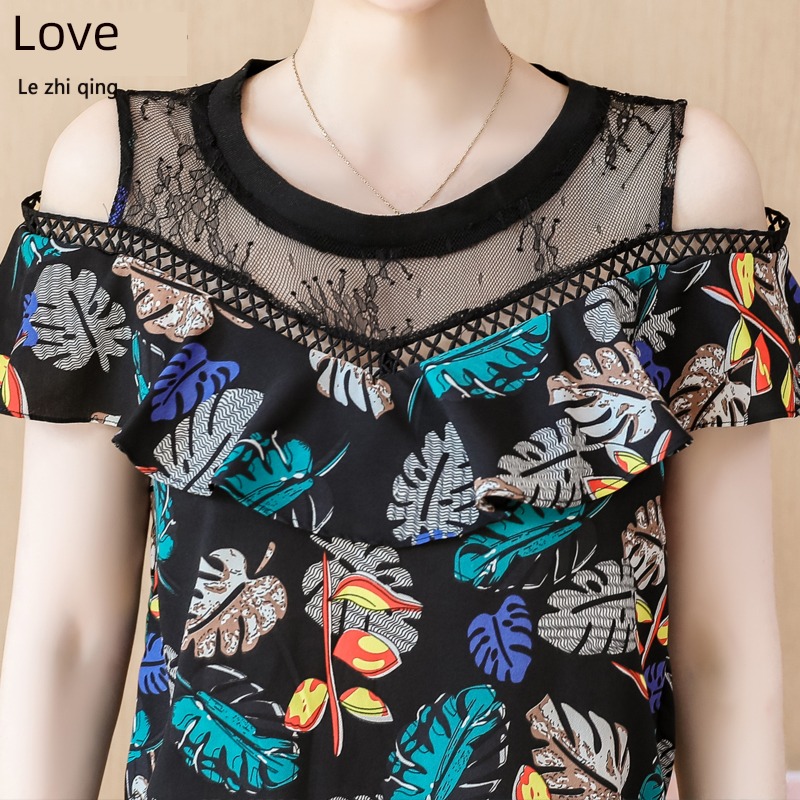 Foreign style easy strapless  Short sleeve jacket Chiffon shirt