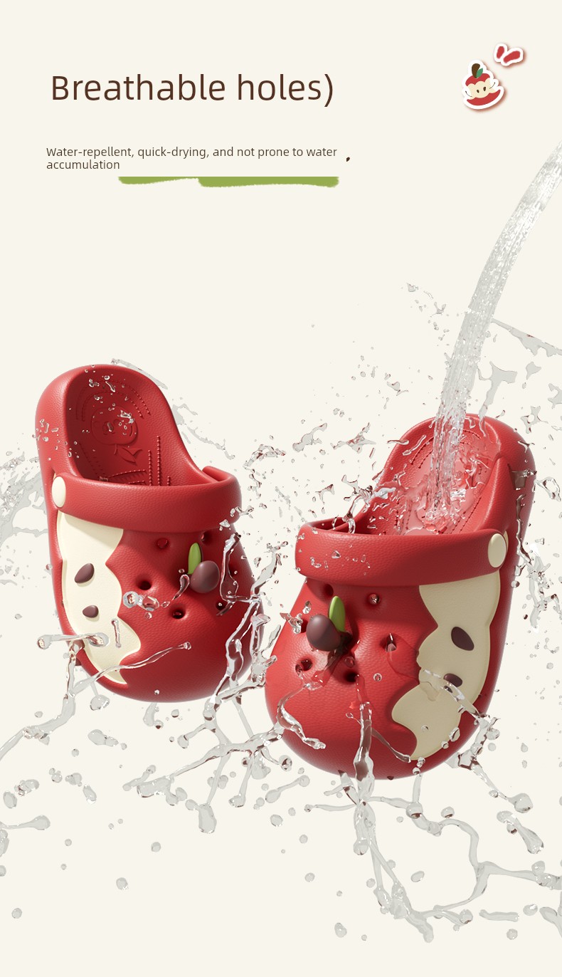 Chedoir Apple Kidsren's Clogs for Boys and Girls Summer 2026 New Style Non-Slip Kidsren's Toe-Toe Slippers for Outdoor Wear — 6