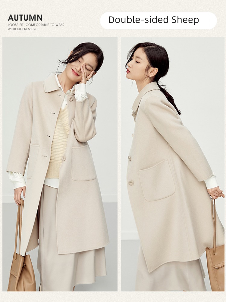 Chantubila 100% Medium and long term Cashmere wool overcoat