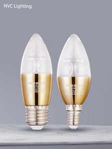 NVC Lighting E14 Screw LED Bulb Candle Light Pointed Electric Bulb Crystal Chandelier Light Source Energy-Saving Lamp Su