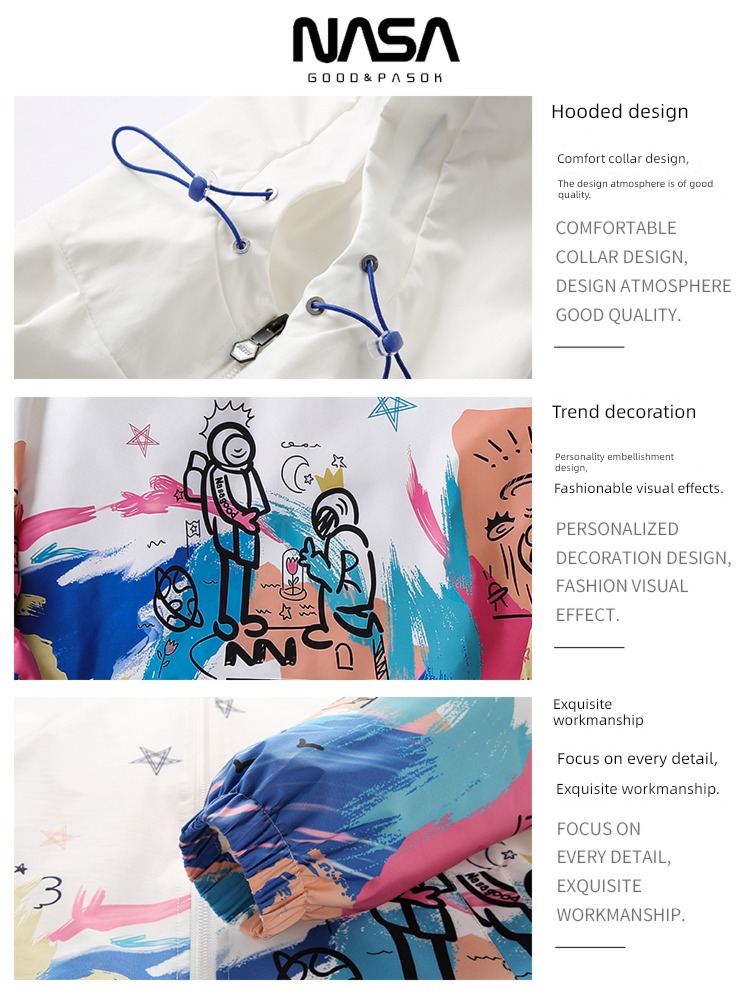 NASA Flagship store schoolboy winter trend Versatile loose coat