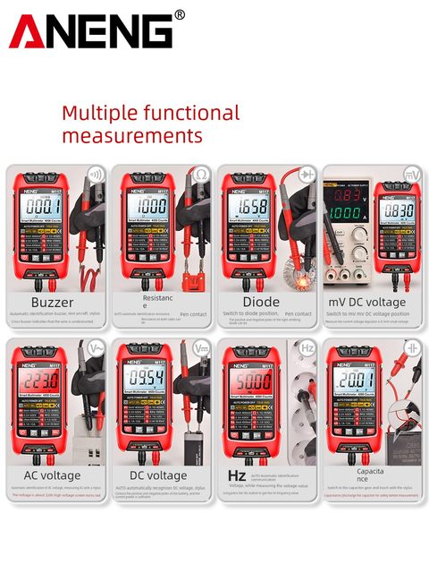Intelligent anti-burn multimeter digital high-precision electrician special multifunctional digital display voltage and capacitor universal meter