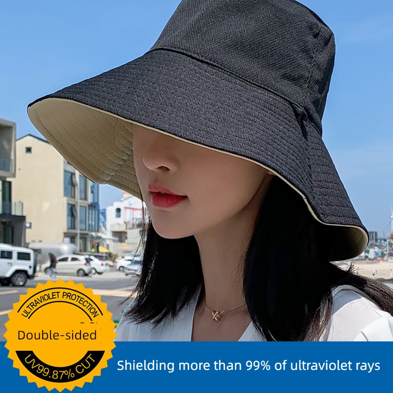 female mom Korean version fit Short hair Wear on both sides Fisherman hat