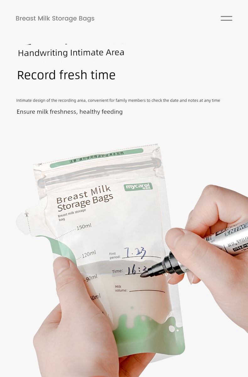 Creer Breastmilk Storage Bags Breast Milk Freshness Protection Package 80ml Small Capacity Disposable Frozen Refrigerated Storage Milk Bag 125ml — 12