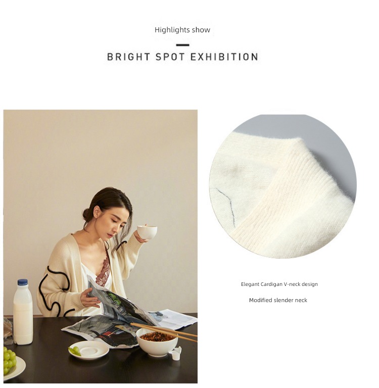 Song Jia Retro easy Over the knee sweater knitting Cardigan
