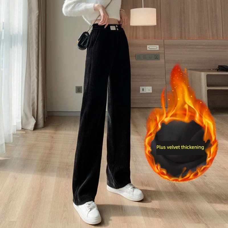 Clearance Pick up the leak chenille  Plush easy Wide leg pants