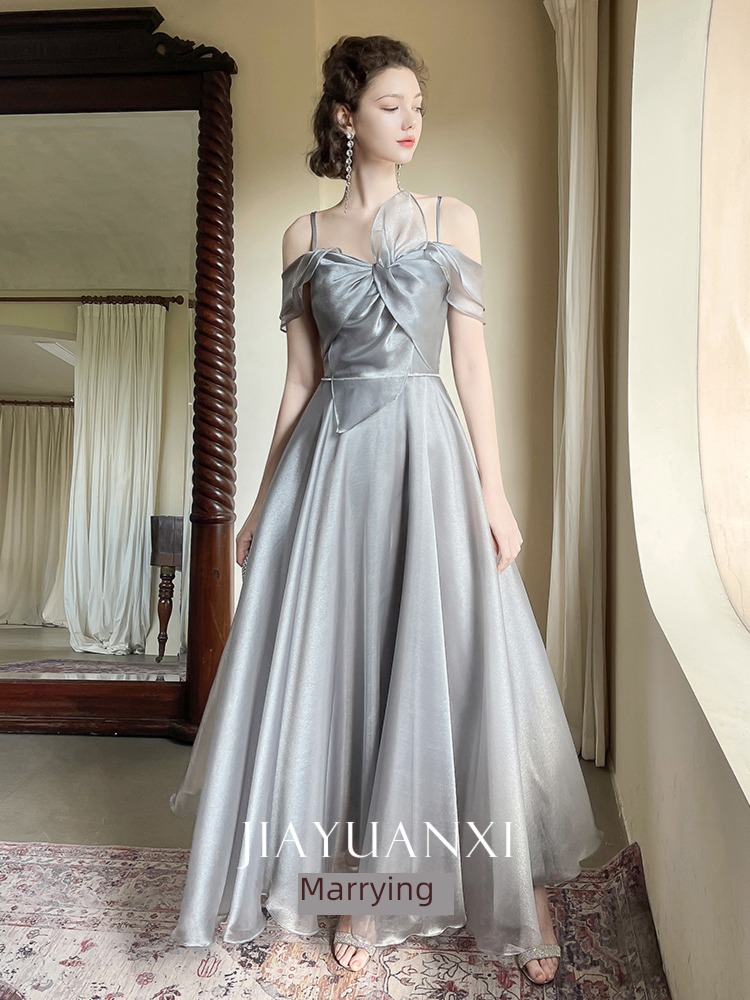 grey Bridesmaid Dresses winter have more cash than can be accounted for 2022 new pattern temperament Advanced sense Show thin Xianqi Sisterhood Evening dress female
