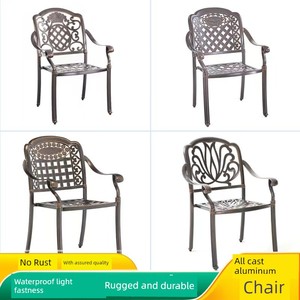 European-Style Outdoor Courtyard Casual Iron Chair without Backrest