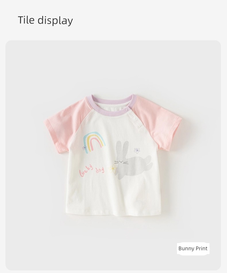Bottoming Shirt Female Baby Western Style Kids Short Sleeve T-shirt — 20