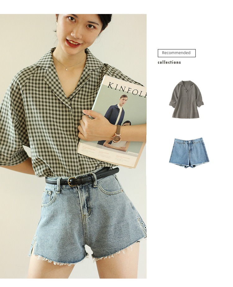 Retro student ma'am ins With skirt Small belt