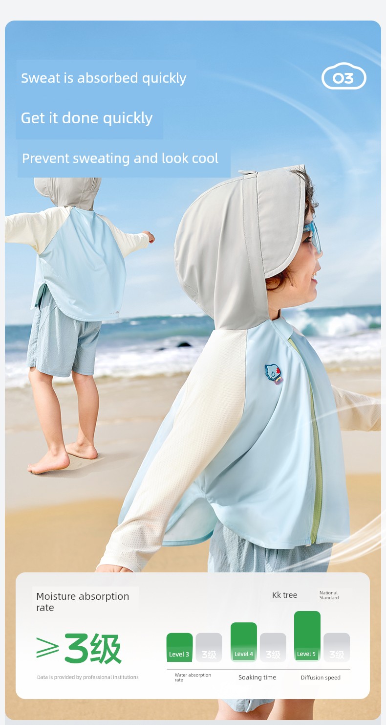 Kk Tree Baby Sun Protection Clothing Children's Summer Original Yarn Sun Protection Clothing Boys and Girls Anti-Uv Cloak Style Jacket — 17