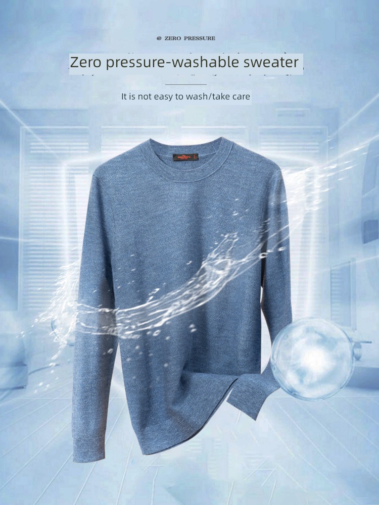 Seven cards Machine washable Round neck wool Autumn clothes Sweater