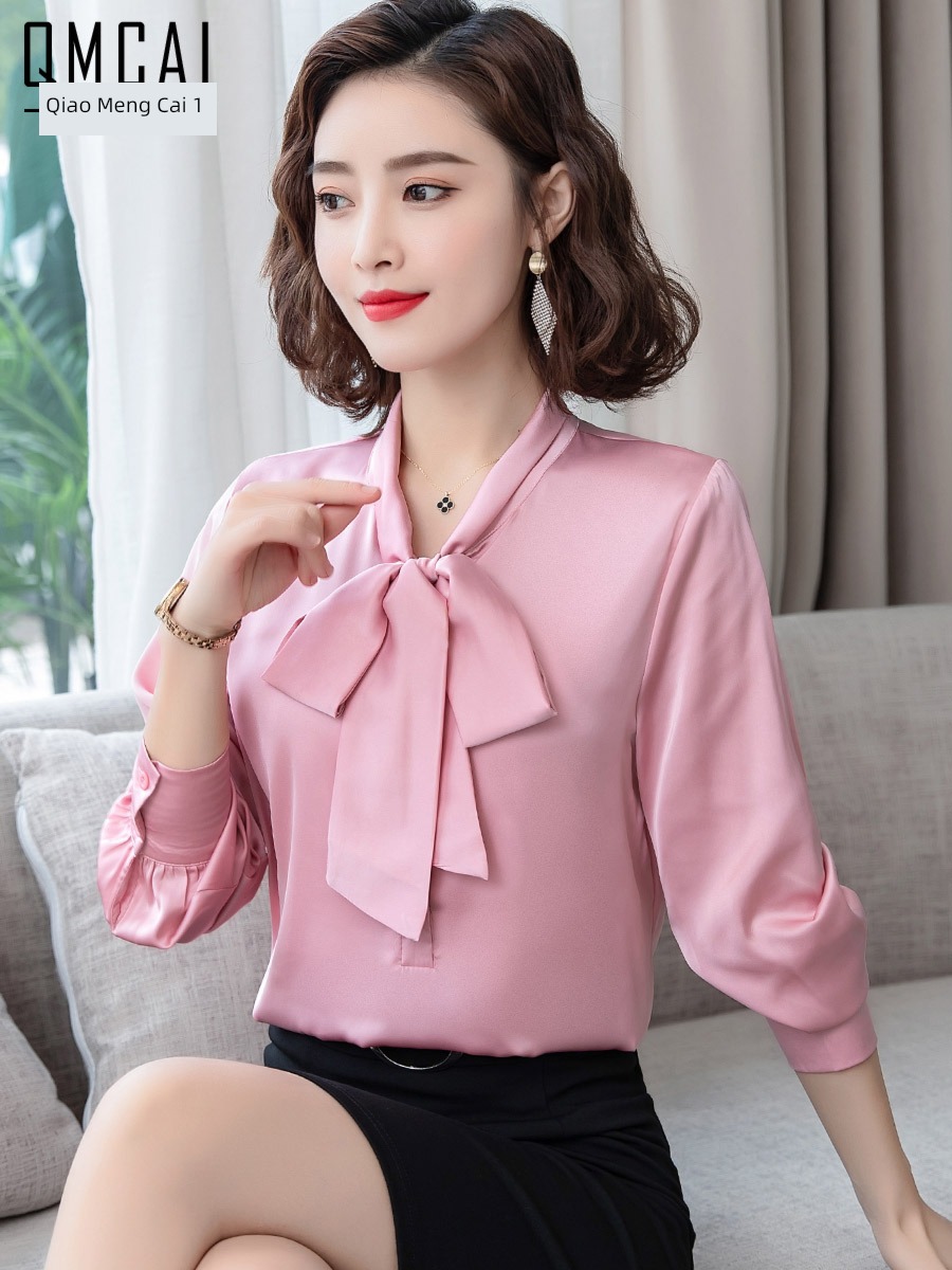 shirt ma'am Long sleeve Chaopai easy jacket silk