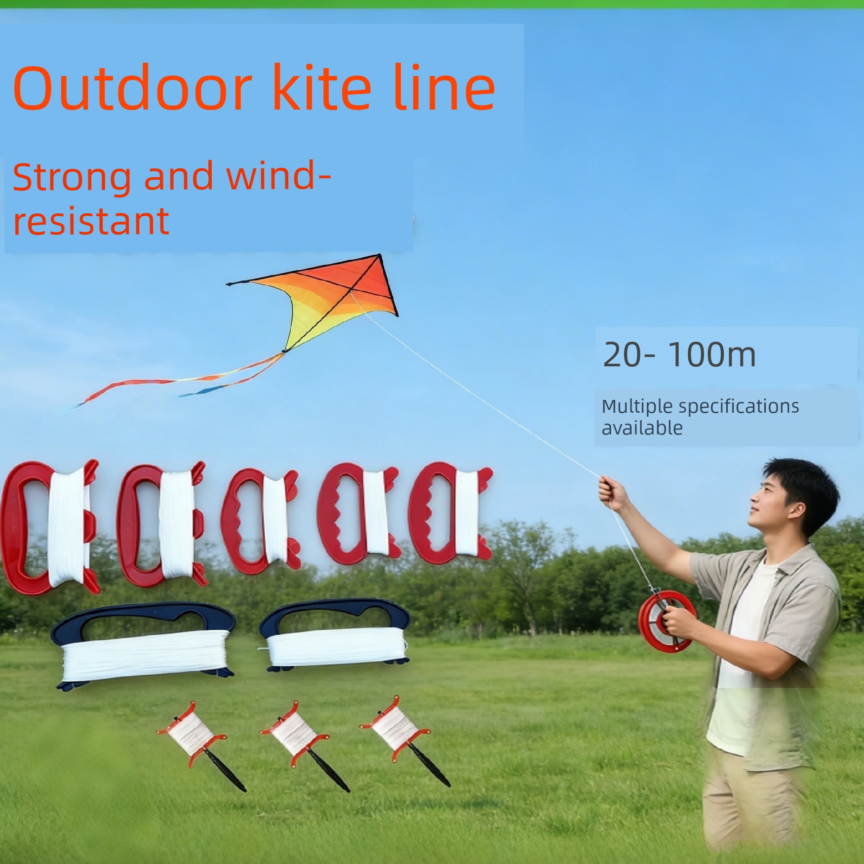 Weifang Kite Flying Line and Release Tool Equipment for Children, Kite Line Butterfly Board, Outdoor Strong Wind-Resistant