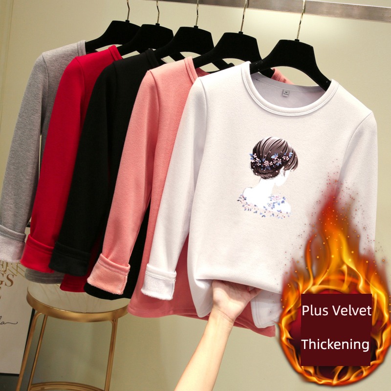 thickening Long sleeve Autumn and winter Self-cultivation Put on your clothes T-shirt