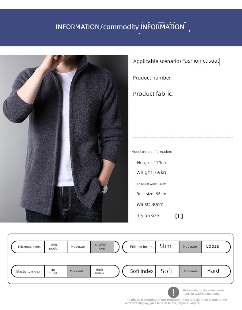 NGGGN Medium and long term Imitation mink hair stand collar man Sweater