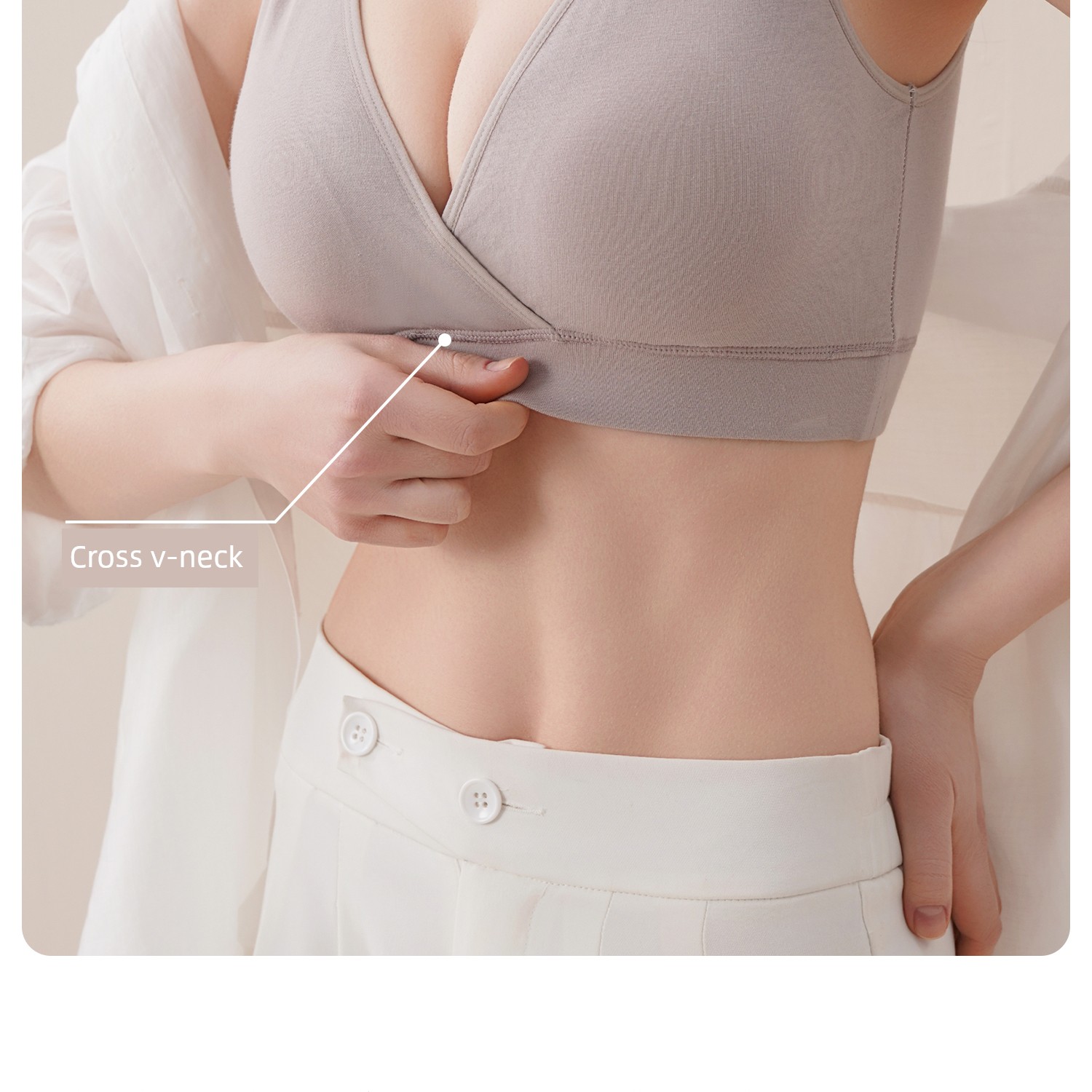 Pure Cotton Nursing Bra, Sleep-Friendly Maternity Bra, Vest-Style Postpartum Breastfeeding Bra, Suitable for Sleeping, Anti-Sagging, Thin Style — 17