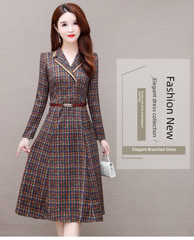 Autumn and winter Celebrity temperament Goddess Wool Dress