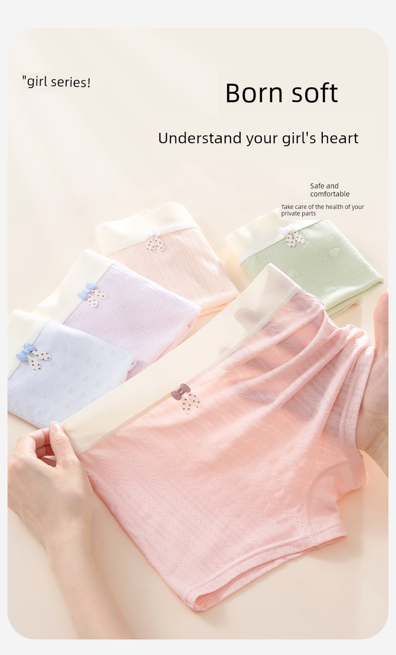 Girls' Underwear, Ice Silk Modal, Medium and Large Children's Boxer Briefs, Summer Thin Style, for Teenagers in the Developmental Period, 12 Years Old — 4