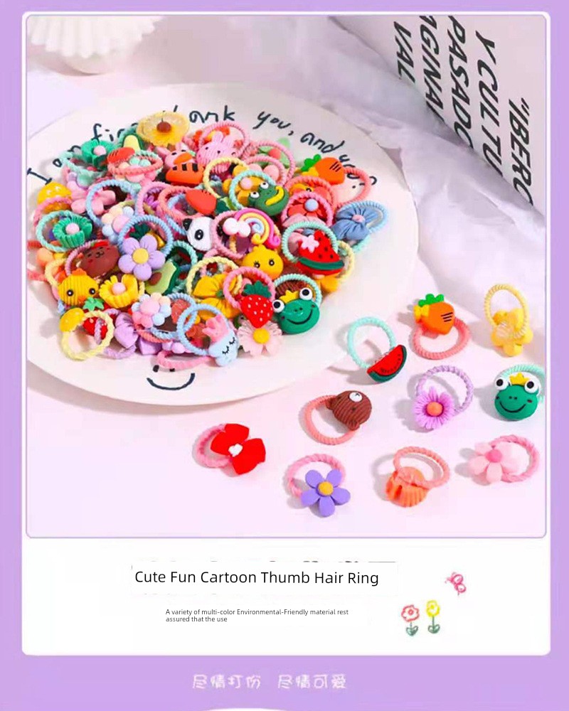 Baby Small Size Rubber Band Girl High Elastic Thumb Hair Ring — 8