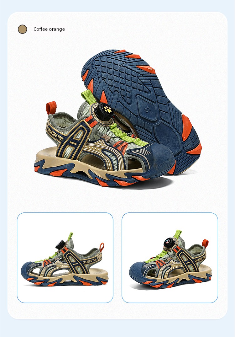 Tom Sports Sandals 2026 New Summer Children's Sandals Non-Slip Beach Shoes Boys Closed-Toe Lightweight for Older Children — 36