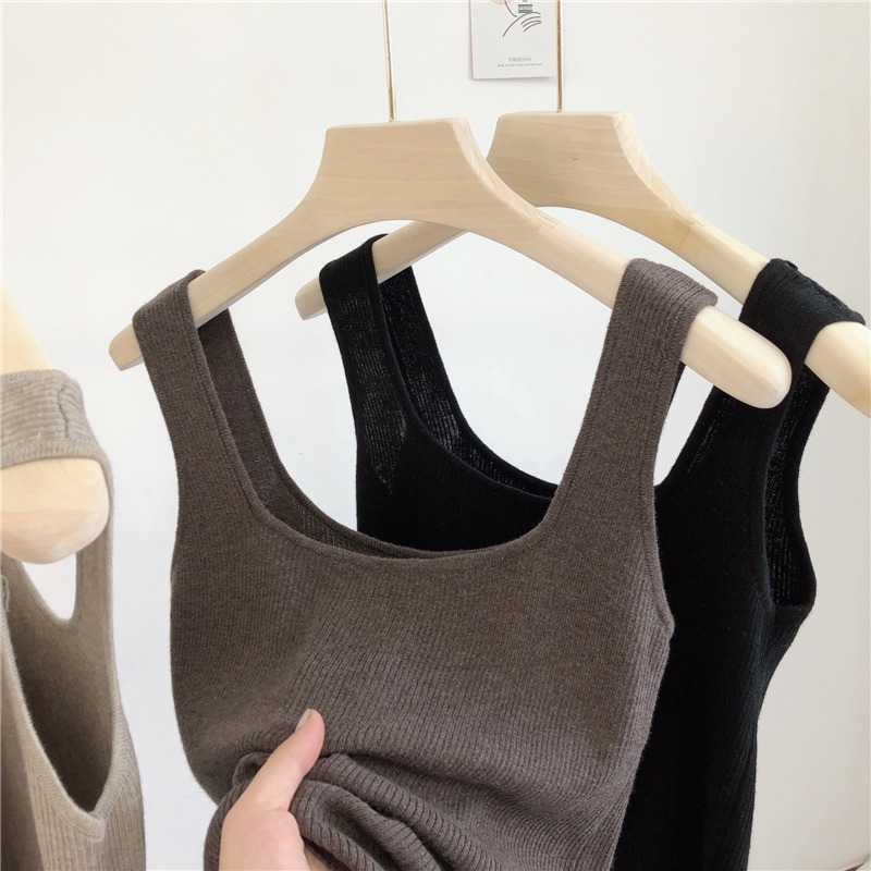 Foreign style Show thin Skin friendly U collar vest Sleeveless Undershirt