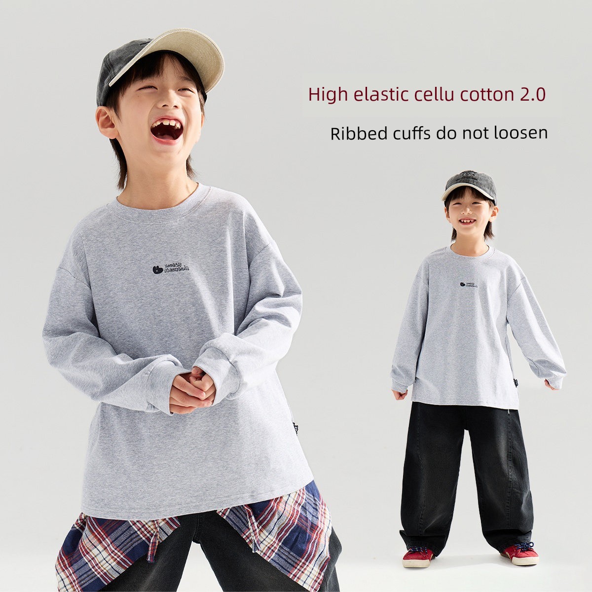 Boys' Sweatshirt Long-Sleeve T-Shirt White Base Shirt Early Autumn 2026 New Style for Older Children Boys' Top Clothing Outfit — 6