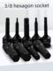 Wind Cannon 3/8 Zhongfei Pneumatic Hexagon Sleeve 10mm One-piece Batch Head Electric Wrench Plum Blossom Rotary Tool Head Set
