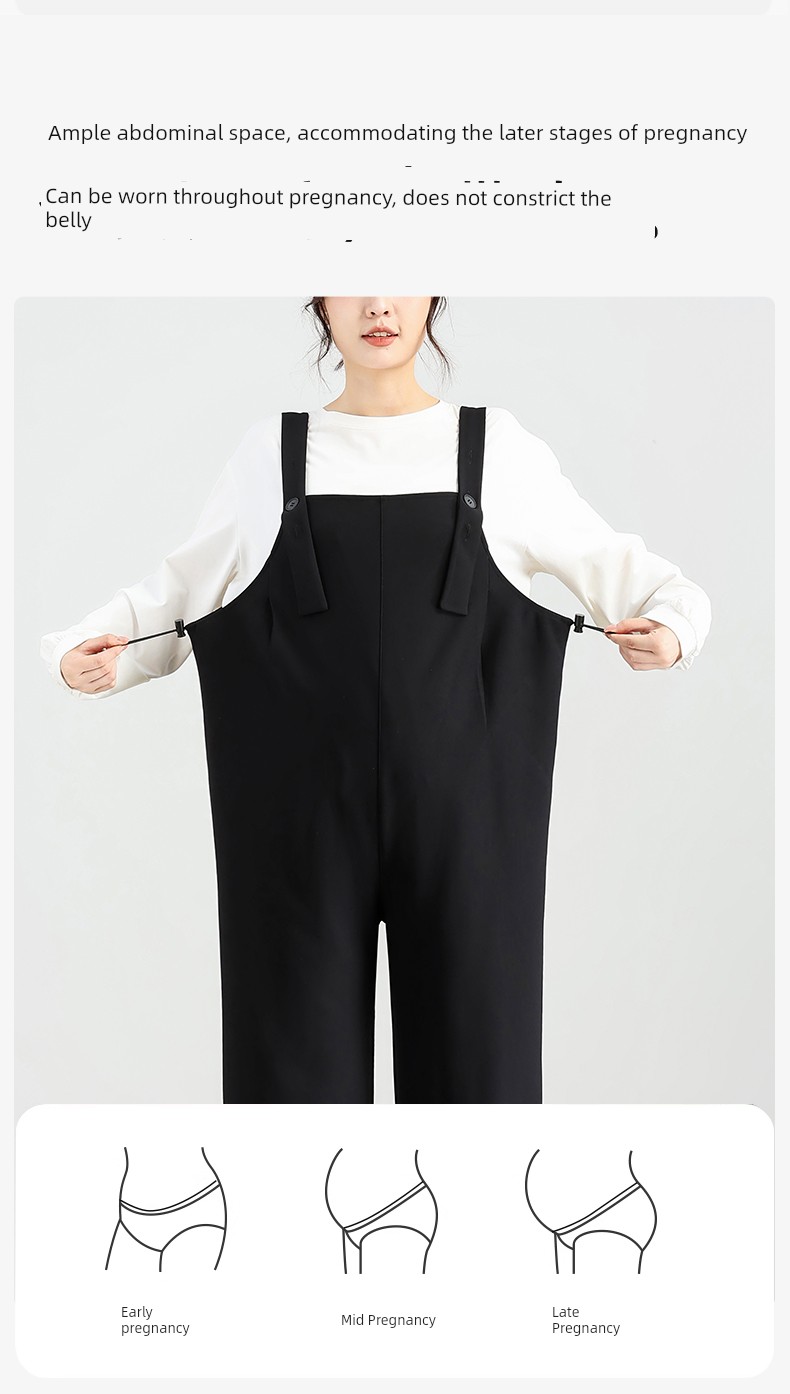 Qibei Maternity Overalls 2026 Autumn New Style for Petite and Plus Size, Loose Fit for Spring and Autumn — 8