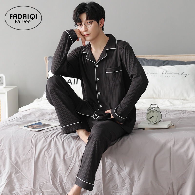 Buy 1 Get 1 FREE pure cotton female leisure time man lovers pajamas